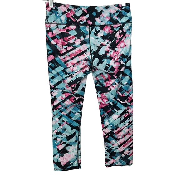 FABLETICS MID-RISE ACTIVEWEAR/YOGA LEGGINGS, WOMENS, S, TEAL BLACK PINK WHITE - Picture 3 of 10